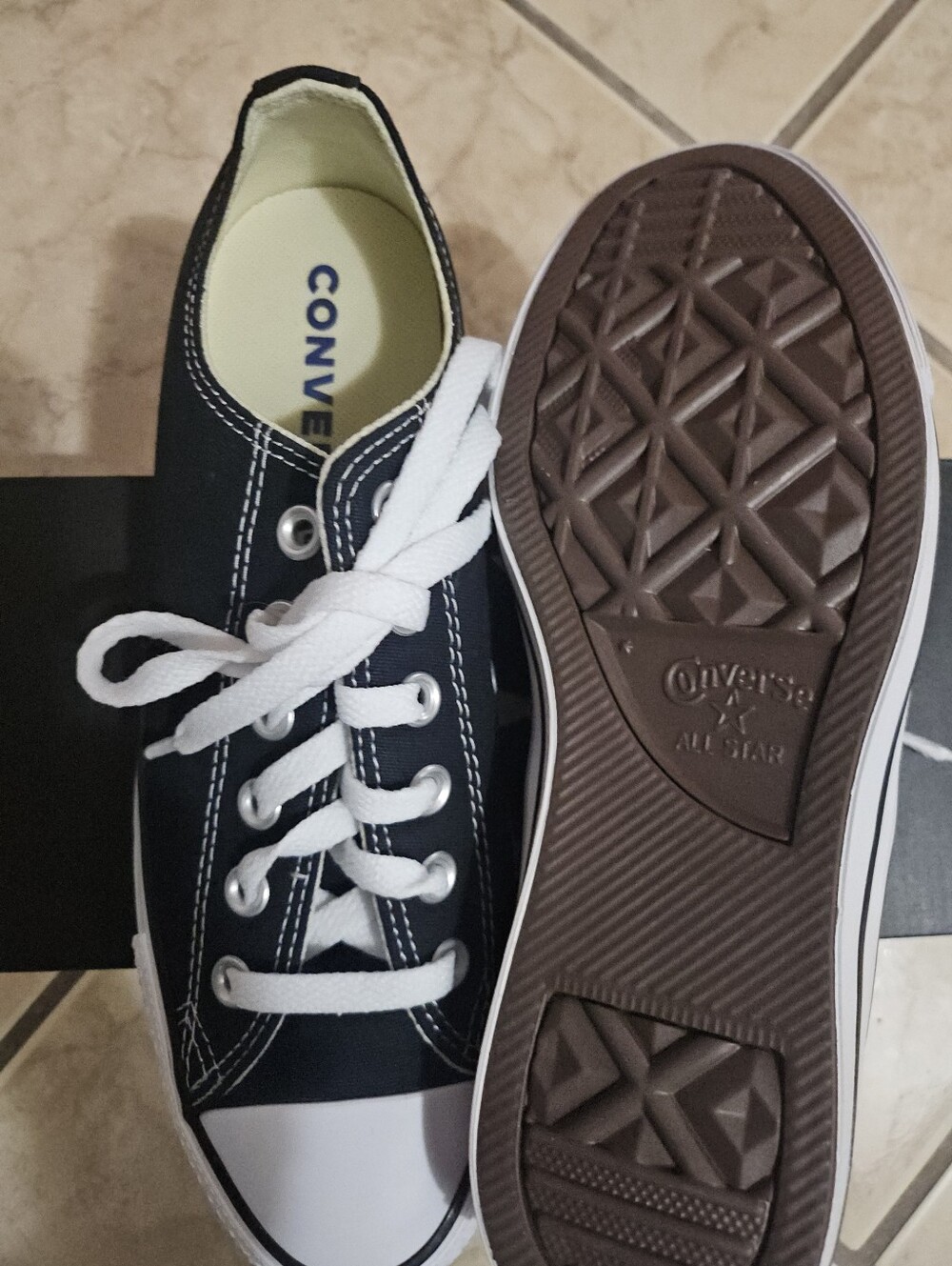 Converse Classic Low Top Canvas Sneaker - Black & White - Picture 4 of 5